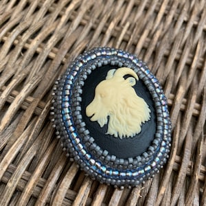 Live Deliciously - Bead Embroidered Capricorn Zodiac Brooch