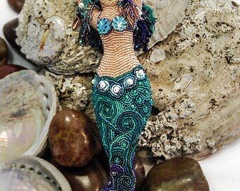 Emergence - Beaded Mermaid Art Doll