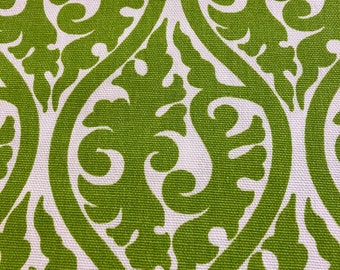 DESTASH:  Premier Prints bright apple green  "Kimono C"  cotton canvas fabric.  home decor.  2 yards