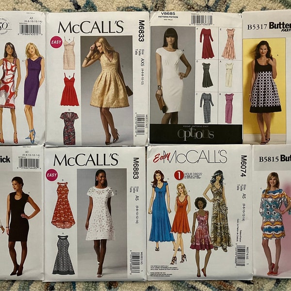 lot of  women's sewing patterns,  McCalls M6883, M6074,M6833, Butterick B5317, B5815, B5915, B5780, Vogue 8685, #3