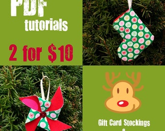 COMBO PACK Mini Stocking and Pinwheel Tutorial - Instant Download