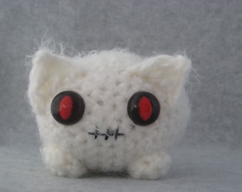 Crocheted spooky ghost monster plush kitty
