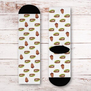 Lustige Döner Socken – Kebab Socken mit Allover Print, Geschenk für Männer, Geburtstagsgeschenk, Vatertag Geschenk, Fun Socks