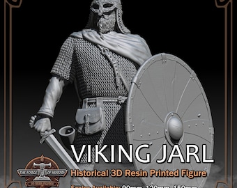 Viking Jarl Noble Chieftain - Historical Figure - 3D Resin Printed Model Kit - Scale from 90mm to 300mm
