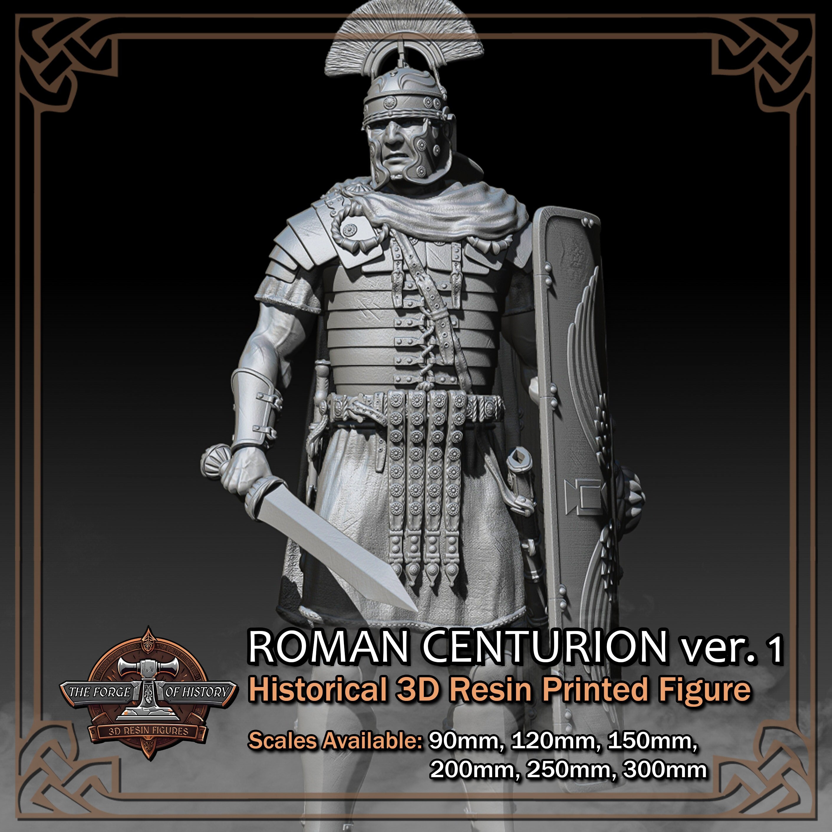Roman Empire Centurion ver. 1 - Historical Figure - 3D Resin Printed Model Kit - Scale from 90mm to 300mm