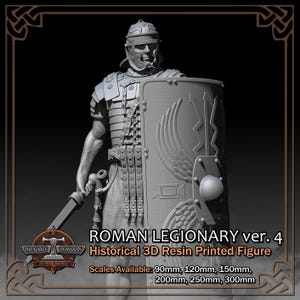 Roman Empire Legionary ver. 4 - Historical Figure - 3D Resin Printed Model Kit - Scale from 90mm to 300mm