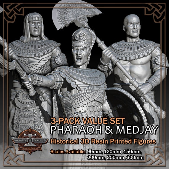 Ancient Egyptian Pharaoh & Medjay Tomb Guard 3-pack (value Set