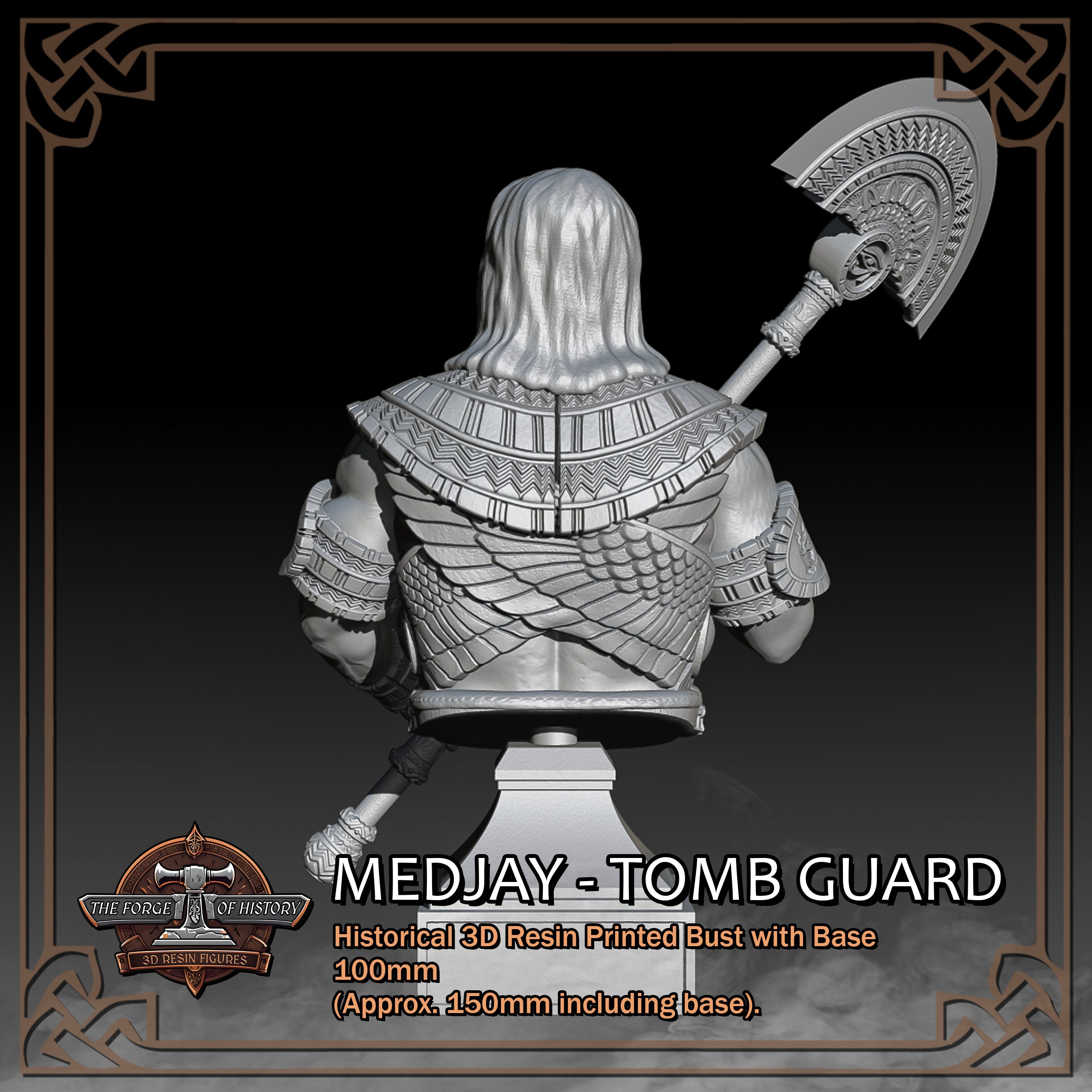 Egyptian Medjay Bust With Base - 100mm Historic Bust Figure - 3D Resin ...