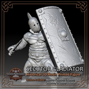 Secutor Gladiator - Historical Figure - 3D Resin Printed Model Kit - Scale from 90mm to 200mm