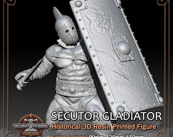 Secutor Gladiator - Historical Figure - 3D Resin Printed Model Kit - Scale from 90mm to 200mm