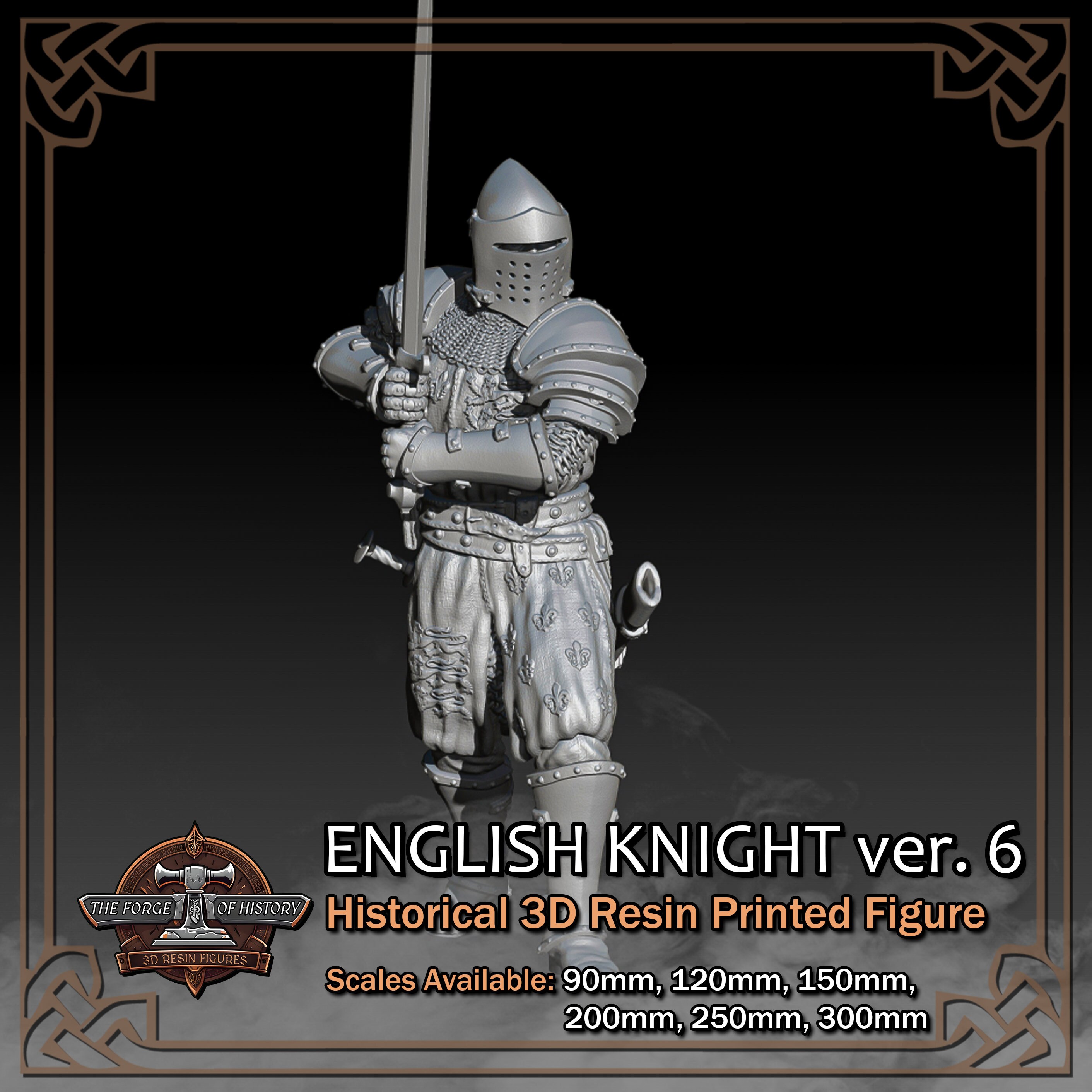Knight Rendered England Medieval English Knight Version 6 - Historical Figure - 3D Resin ...