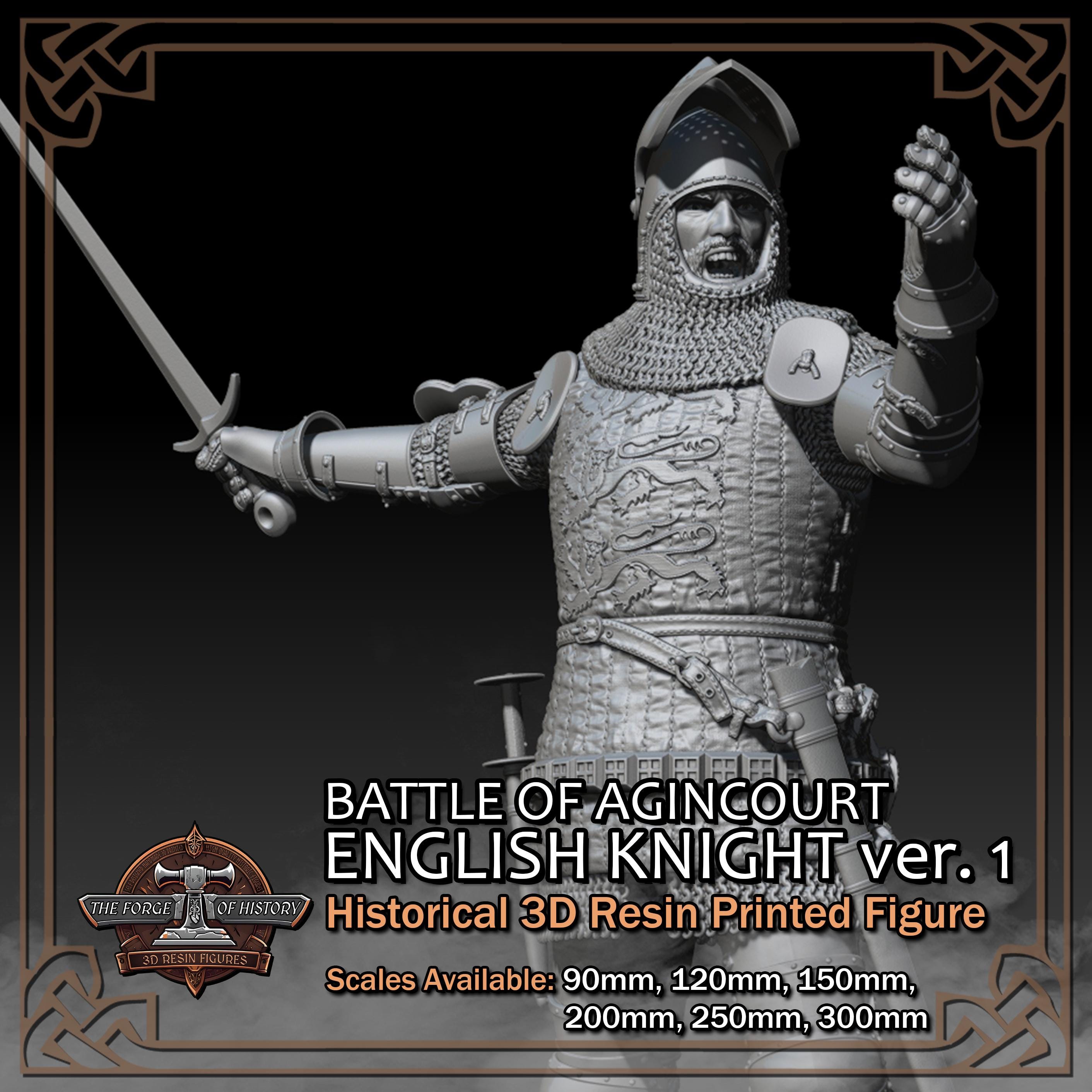 thumbnail interactive-video image 1 of Crusader Knight Templar 4 – 3D Resin Printed Figure Kit (Unassembled) By The Forge Of History – Scales 90mm To 300mm 1 of 3