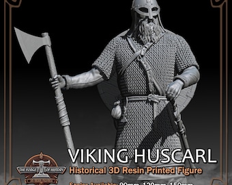 Viking Huscarl Warrior Bodyguard - Historical Figure - 3D Resin Printed Model Kit - Scale from 90mm to 300mm