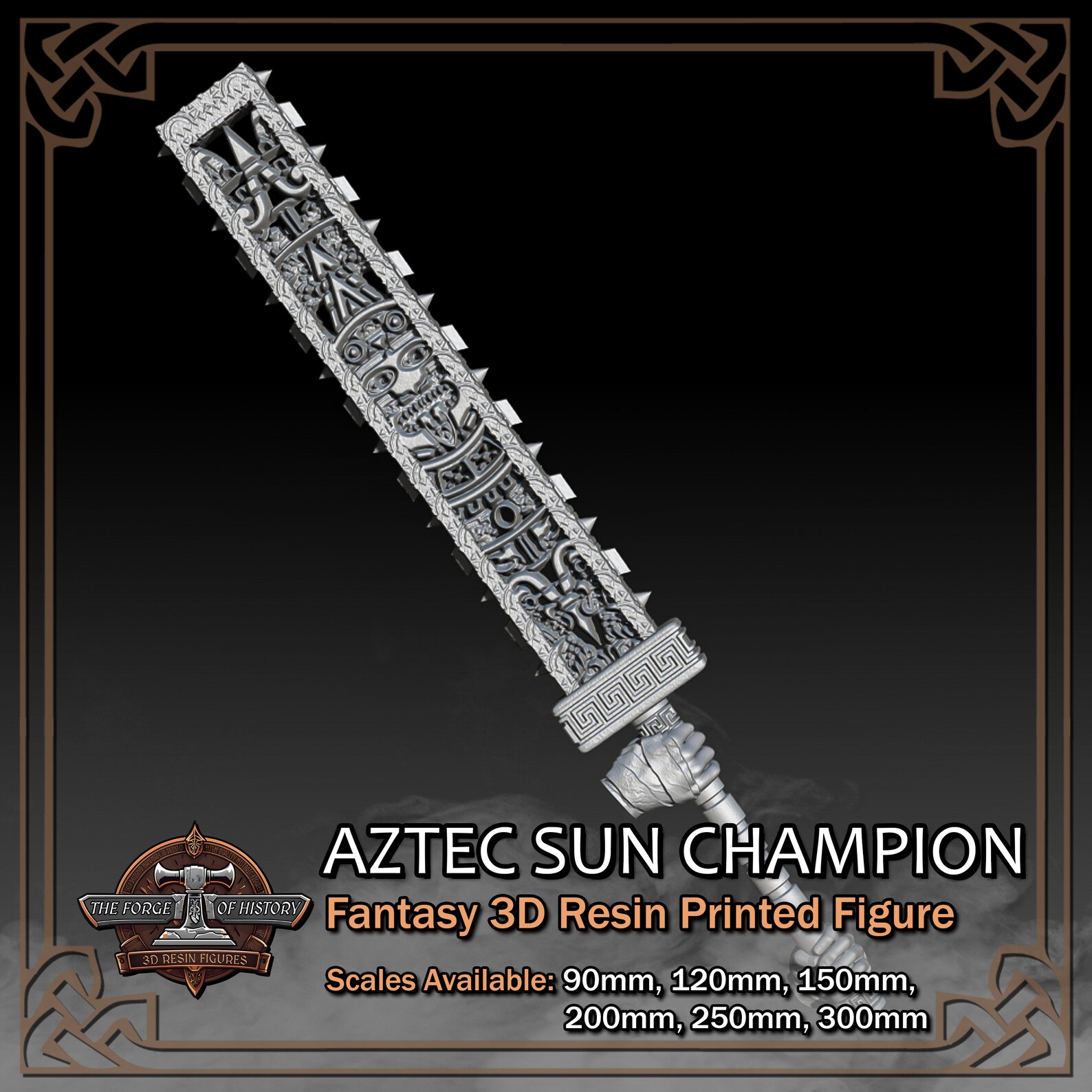 Aztec Sun Champion - Fantasy Figure - 3D Resin Printed Model Kit ...