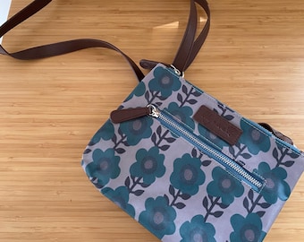 Lily & Me Sherbourne Crossbody Purse Handbag Floral Coated Cotton Oilcloth British Maker English Company