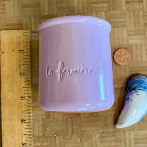 La Fermière Pottery Jar Jars Ceramic Pots Lilac, Dusty Pink or Blue 5 oz. Size Craft Storage ONE JAR image 4
