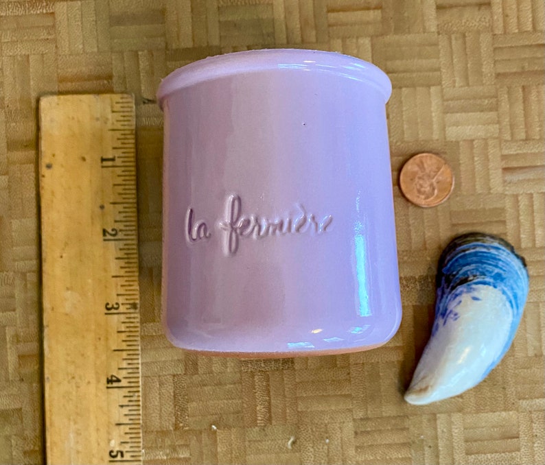 La Fermière Pottery Jar Jars Ceramic Pots Lilac, Dusty Pink or Blue 5 oz. Size Craft Storage ONE JAR image 4