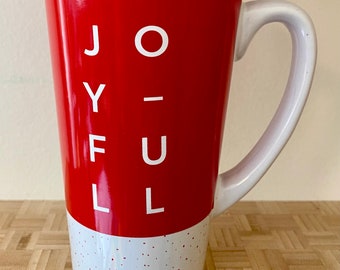 Starbucks Mug Joyful Joyfull Red Mug with Logo Collectible Holiday Tall 14 oz. Mug Travel Mug