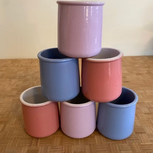 La Fermière Pottery Jar Jars Ceramic Pots Lilac, Dusty Pink or Blue 5 oz. Size Craft Storage ONE JAR image 2