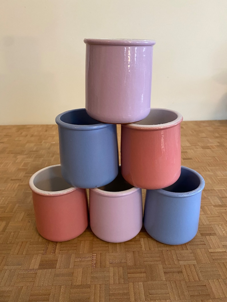 La Fermière Pottery Jar Jars Ceramic Pots Lilac, Dusty Pink or Blue 5 oz. Size Craft Storage ONE JAR image 2
