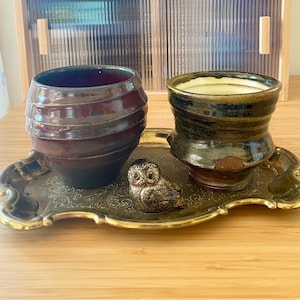 Studio Pottery Cup Yunomi Tea Matcha Bowl Pottery Handleless Mug Vintage Handmade Artisan Crafted Choose from 2