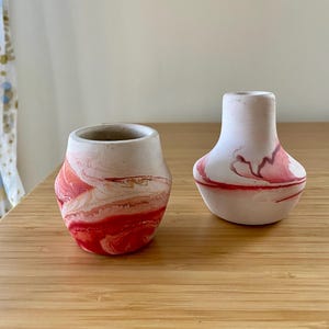 Nemadji Pot and Vase Collectible Vintage Pottery Small Size Made in Minnesota USA