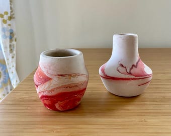 Nemadji Pot and Vase Collectible Vintage Pottery Small Size Made in Minnesota USA