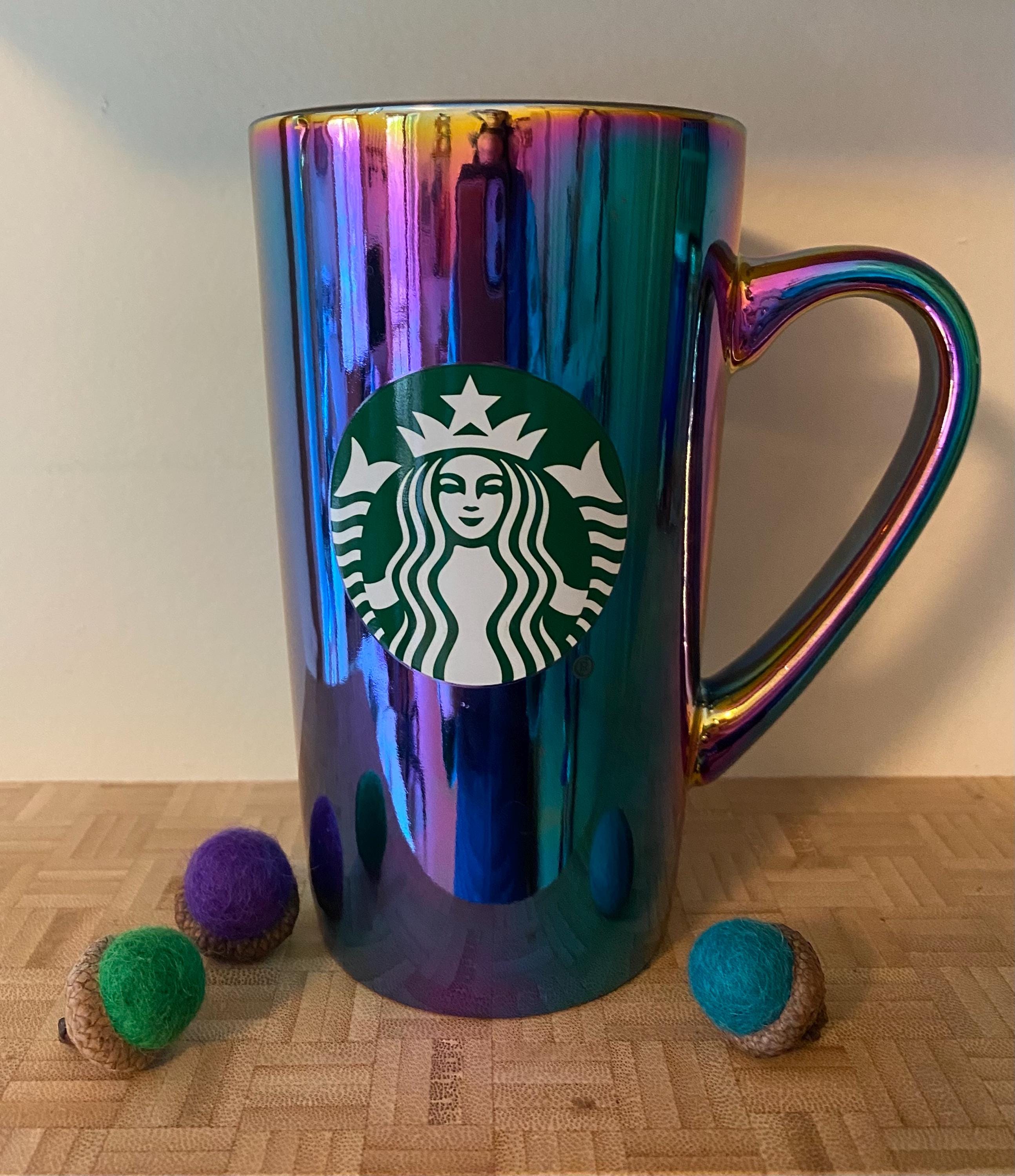 Starbucks Coffee - amethyst Starbucks 2022 12oz Mug Iridescent Blue Purple Wave Twist