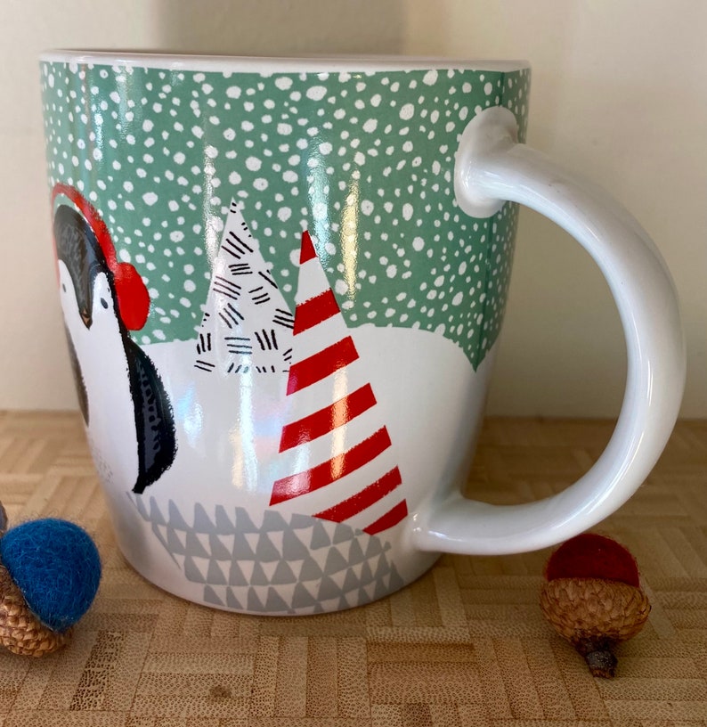 Starbucks Mug with Penguin and Trees Collectible Holiday Winter 12 oz. Mug image 5