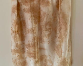 Eileen Fisher Silk Wrap Scarf Designer Hand Dyed Oblong Hemmed