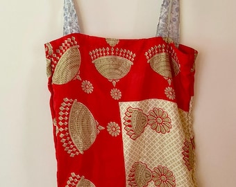 Tote Bag Sari Silk Style Vintage Shopping Bag Grocery Bag Carryall