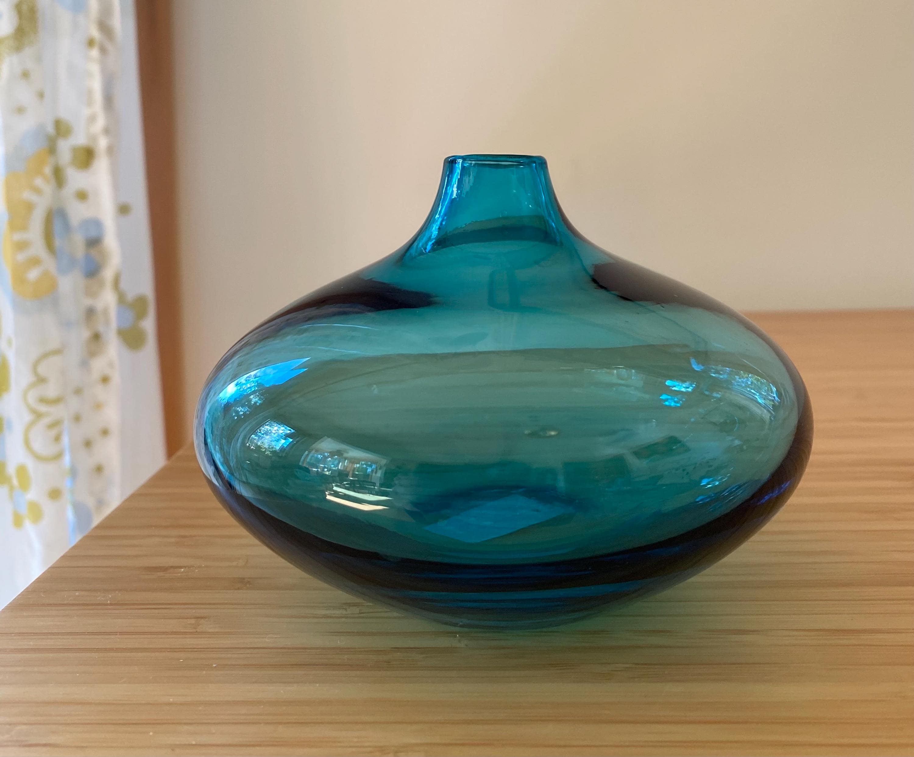 IKEA Salong Bulb Vase Blue Glass Johanna Jelinek Scandinavian