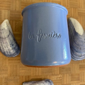 La Fermière Pottery Jar Jars Ceramic Pots Lilac, Dusty Pink or Blue 5 oz. Size Craft Storage ONE JAR image 6