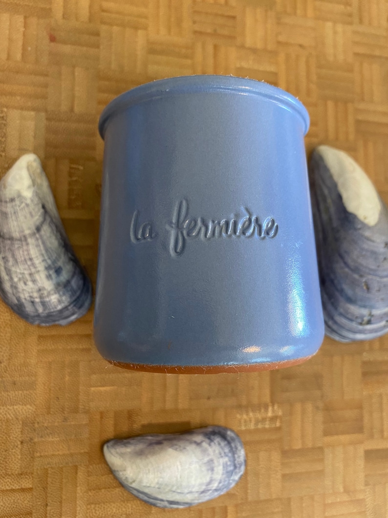 La Fermière Pottery Jar Jars Ceramic Pots Lilac, Dusty Pink or Blue 5 oz. Size Craft Storage ONE JAR image 6