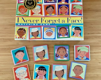 EeBoo Memory Game 2004 I Never Forget A Face Complete 48 Cards Open Box Matching Game