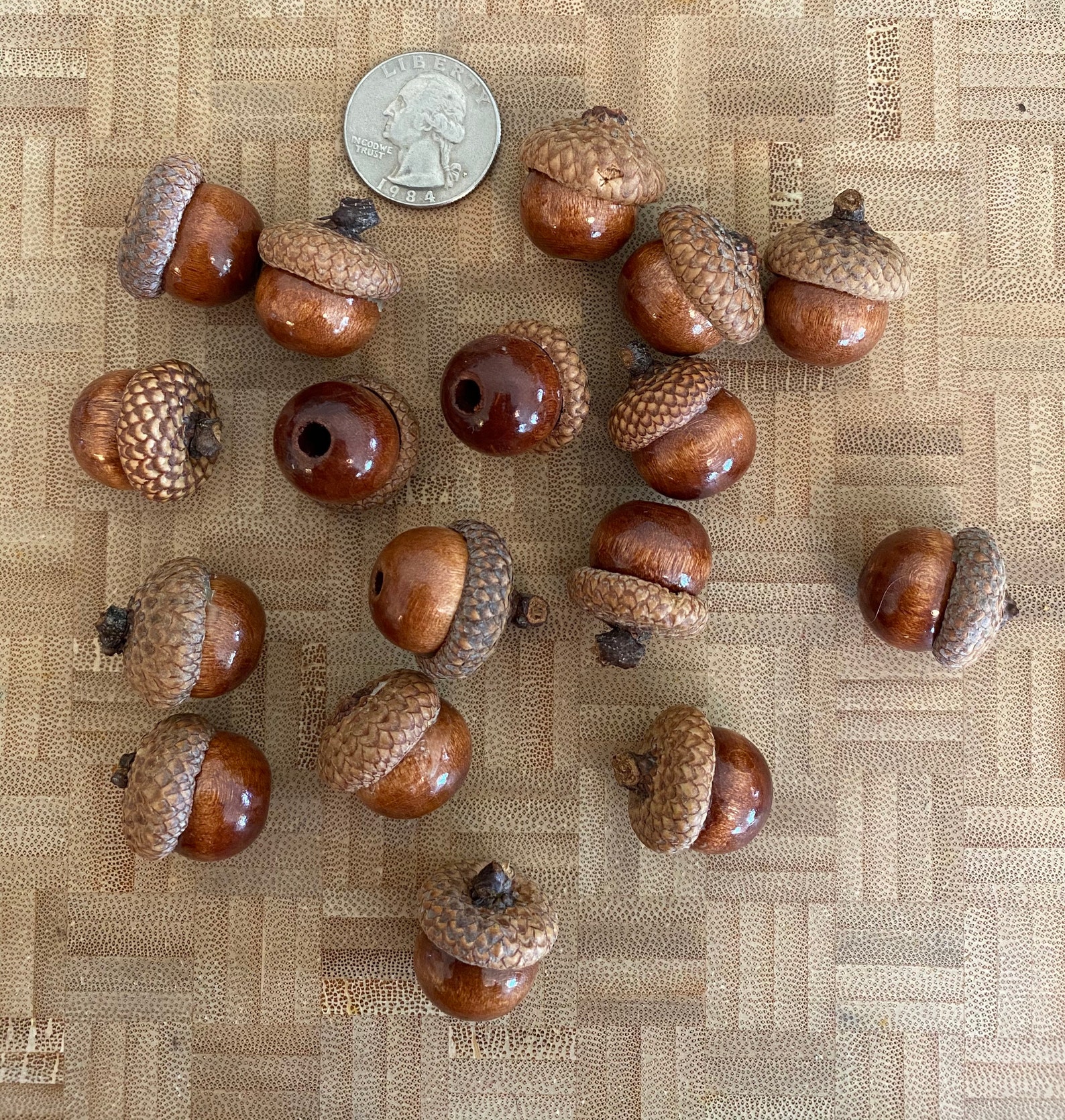 Wooden Acorns with real acorn caps set of 11 floral arranging Etsy