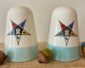 Vintage Salt & Pepper Shakers OES Eastern Star Salt and Pepper Shakers Masonic Mason's