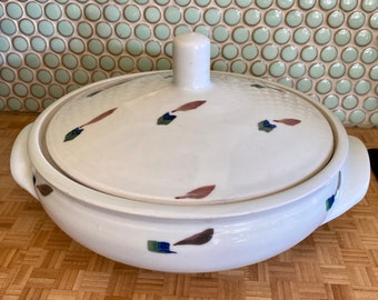 Casserole Dish Handcrafted Porcelain Large Wheel Thrown Hand Glazed Serving Dish