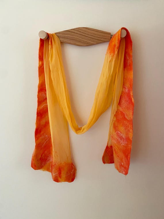 Nuno Felted Scarf: Silk & Wool, Handcrafted in Maine