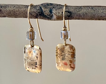 Holly Yashi Drop Earrings Gold Filled & Niobium Vintage 1980s/90s Jewelry