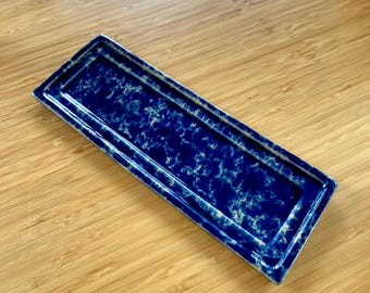 Bennington Potters Vermont 1884 Blue Agate Cheese/ Butter Plate