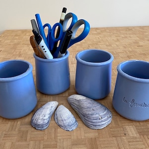 La Fermière Pottery Jar Jars Ceramic Pots Lilac, Dusty Pink or Blue 5 oz. Size Craft Storage ONE JAR image 7