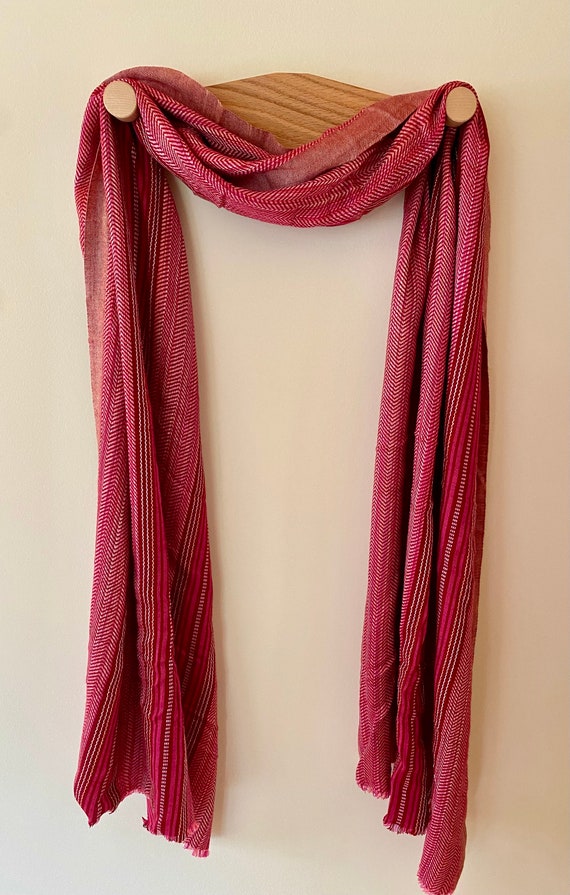 Scarf Shawl Pashmina Style Red Sparkly Long Recta… - image 4