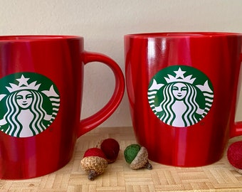 Mug Starbucks Red Mugs with Logo Multicolor Collectible 2 Available 12 oz Sold per One Mug 2022