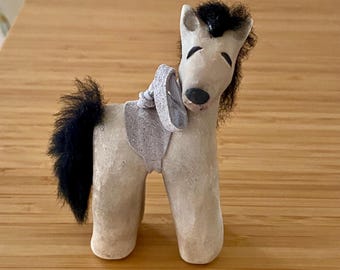 Kadisak Clay Horse Spirit Animal Sculpture NM Southwest Style Pony Figurine Signed Artisan Crafted