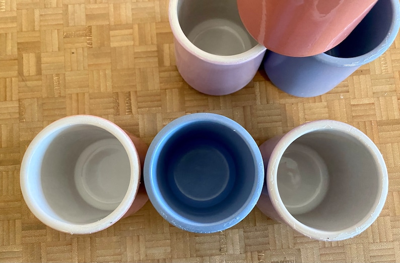 La Fermière Pottery Jar Jars Ceramic Pots Lilac, Dusty Pink or Blue 5 oz. Size Craft Storage ONE JAR image 8