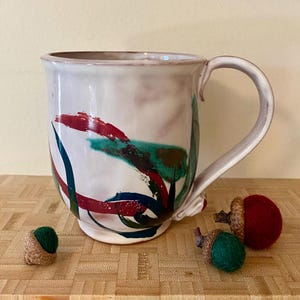 Mug Italian Pottery Handcrafted Folk Art Red Clay with Hand Painted Glaze Cup made in Italy