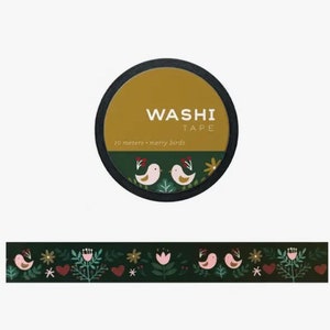 Washi Tape Merry Birds Washi Tape Autumn Winter Washi Tape Holiday Decorating 10 meters Scrapbooking