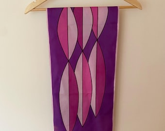 Vintage Scarf Groovy Mod Retro Pink and Purple Pattern
