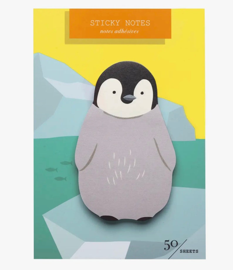 Penguin Sticky Notes Die Cut Post It Notes Note Pad image 1